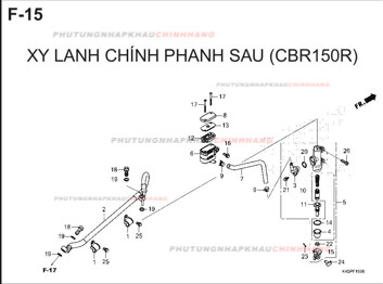 F15 – XY LANH CHÍNH PHANH SAU – HONDA CBR 150R (K45R)