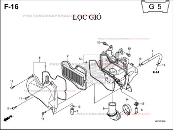 F16 – LỌC GIÓ – HONDA DREAM 110 (KZV)