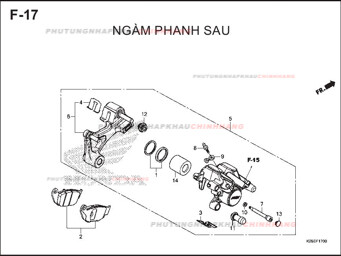 F17 – NGÀM PHANH SAU – HONDA MSX 125 (K26R)