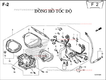 F2 – ĐỒNG HỒ TỐC ĐỘ – HONDA DREAM 110 (KZV)