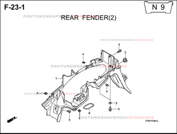 F23-1 – CHẮN BÙN SAU (2) – HONDA FUTURE II NEO X 125