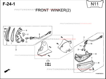 F24-1 – ĐÈN XI NHAN TRƯỚC (2) – HONDA FUTURE II NEO X 125