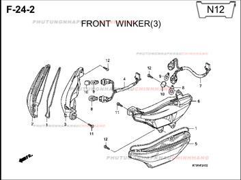 F24-2 – ĐÈN XI NHAN TRƯỚC (3) – HONDA FUTURE II NEO X 125