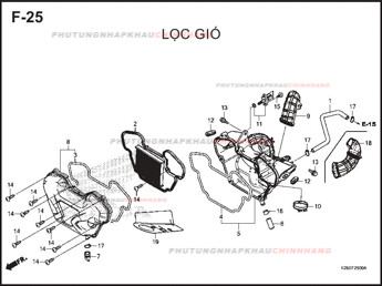 F25 – LỌC GIÓ – HONDA MSX 125 (K26R)