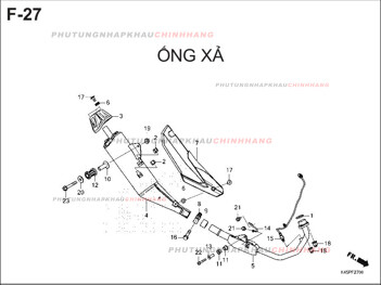 F27 – ỐNG XẢ – HONDA CBR 150R (K45R)