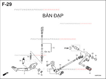 F29 – BÀN ĐẠP – HONDA CBR 150R (K45R)