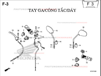 F3 – TAY GA CÔNG TẮC DÂY – HONDA DREAM 110 (KZV)