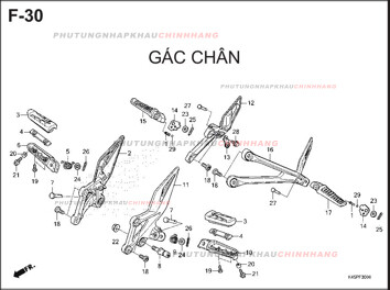 F30 – GÁC CHÂN – HONDA CBR 150R (K45R)