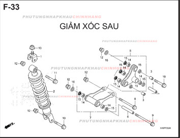 F33 – GIẢM XÓC SAU – HONDA CBR 150R (K45R)