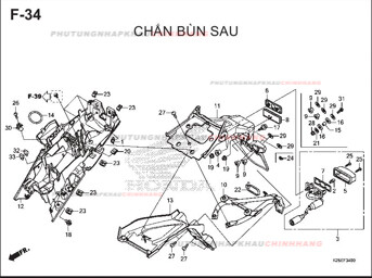 F34 – CHẮN BÙN SAU – HONDA MSX 125 (K26R)