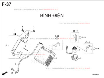F37 – BÌNH ĐIỆN – HONDA CBR 150R (K45R)