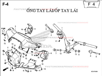 F4 – ỐP TAY LÁI – HONDA DREAM 110 (KZV)