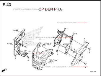 F43 – ỐP ĐÈN PHA – HONDA MSX 125 (K26R)