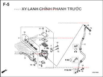 F5 – XY LANH CHÍNH PHANH TRƯỚC – HONDA MSX 125 (K26R)