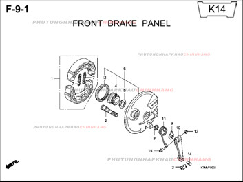 F9-1 – BÁT PHANH TRƯỚC – HONDA FUTURE II NEO X 125