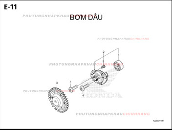 E11 – BƠM DẦU – HONDA AIR BLADE 125-160 (K3AT-K2ZT)
