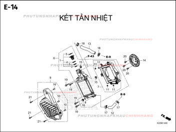 E14 – KÉT TẢN NHIỆT – HONDA AIR BLADE 125-160 (K3AT-K2ZT)