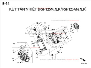 E14 – KÉT TẢN NHIỆT – HONDA SH MODE 125 (K1N)