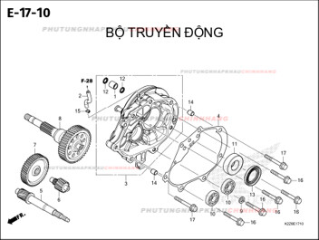 E17-10 – BỘ TRUYỀN ĐỘNG – HONDA AIR BLADE 125-160 (K3AT-K2ZT)