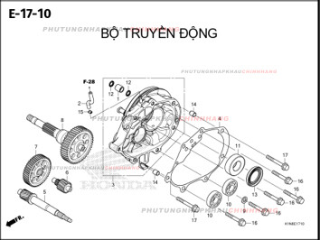E17-10 – BỘ TRUYỀN ĐỘNG – HONDA SH MODE 125 (K1N)
