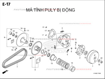 E17 – MÁ TĨNH PULY BỊ ĐỘNG – HONDA SH MODE 125 (K1N)