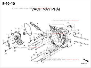E19-10 – VÁCH MÁY PHẢI – HONDA AIR BLADE 125-160 (K3AT-K2ZT)