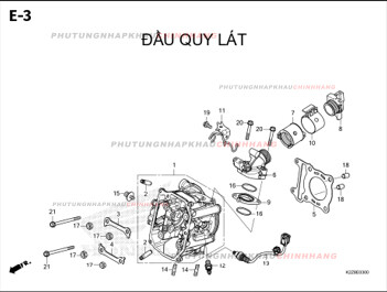 E3 – ĐẦU QUY LÁT – HONDA AIR BLADE 125-160 (K3AT-K2ZT)