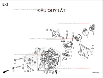E3 – ĐẦU QUY LÁT – HONDA SH MODE 125 (K1N)