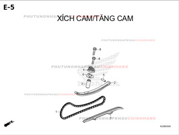 E5 – XÍCH CAM TĂNG CAM – HONDA AIR BLADE 125-160 (K3AT-K2ZT)