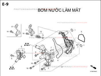 E9 – BƠM NƯỚC LÀM MÁT – HONDA SH MODE 125 (K1N)