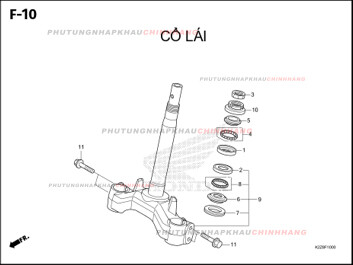 F10 – CỔ LÁI – HONDA AIR BLADE 125-160 (K3AT-K2ZT)