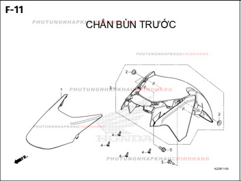 F11 – CHẮN BÙN TRƯỚC – HONDA AIR BLADE 125-160 (K3AT-K2ZT)