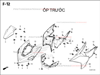 F12 – ỐP TRƯỚC – HONDA AIR BLADE 125-160 (K3AT-K2ZT)