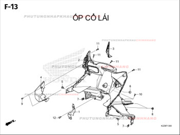 F13 – ỐP CỔ LÁI – HONDA AIR BLADE 125-160 (K3AT-K2ZT)