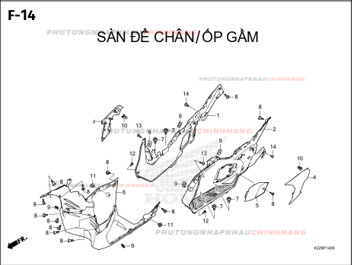 F14 – SÀN CHÂN ỐP GẦM – HONDA AIR BLADE 125-160 (K3AT-K2ZT)
