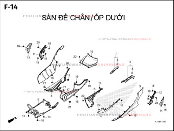 F14 – SÀN ĐỂ CHÂN ỐP DƯỚI – HONDA SH MODE 125 (K1N)
