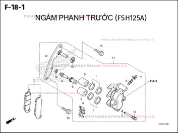 F18-1 – NGÀM PHANH TRƯỚC (ABS) – HONDA SH MODE 125 (K1N)
