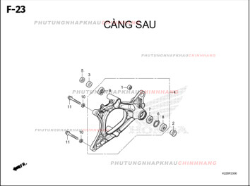 F23 – CÀNG SAU – HONDA AIR BLADE 125-160 (K3AT-K2ZT)
