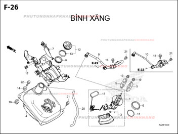 F26 – BÌNH XĂNG – HONDA AIR BLADE 125-160 (K3AT-K2ZT)