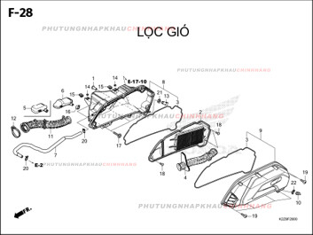 F28 – LỌC GIÓ – HONDA AIR BLADE 125-160 (K3AT-K2ZT)