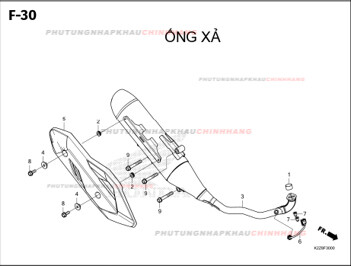 F30 – ỐNG XẢ – HONDA AIR BLADE 125-160 (K3AT-K2ZT)