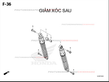 F36 – GIẢM XÓC SAU – HONDA AIR BLADE 125-160 (K3AT-K2ZT)
