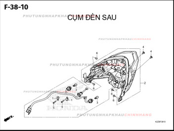 F38-10 – CỤM ĐÈN SAU – HONDA AIR BLADE 125-160 (K3AT-K2ZT)