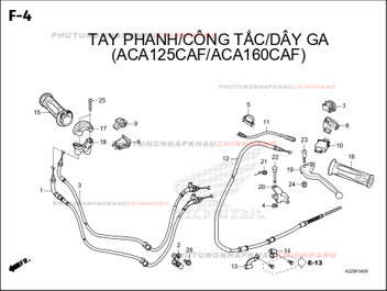 F4 – TAY PHANH CÔNG TẮC DÂY GA (ABS) – HONDA AIR BLADE 125-160 (K3AT-K2ZT)