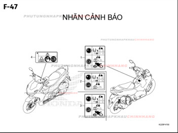 F47 – NHÃN CẢNH BÁO – HONDA AIR BLADE 125-160 (K3AT-K2ZT)