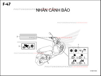 F47 – NHÃN CẢNH BÁO – HONDA SH MODE 125 (K1N)