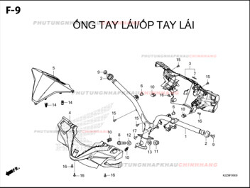 F9 – ỐP TAY LÁI – HONDA AIR BLADE 125-160 (K3AT-K2ZT)