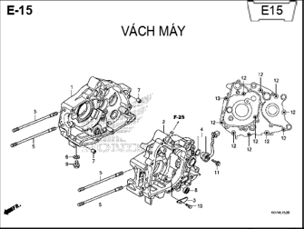 E15 – VÁCH MÁY – HONDA WAVE RSX 110 (K07)