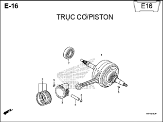 E16 – TRỤC CƠ PISTON – HONDA WAVE RSX 110 (K07)