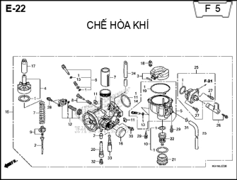E22 – CHẾ HÒA KHÍ – HONDA WAVE RSX 110 (K07)